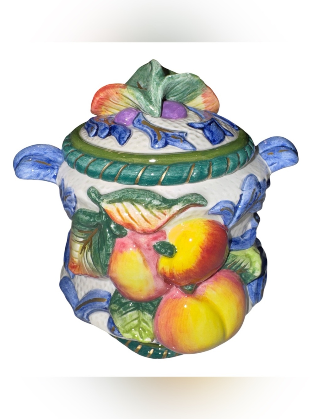 Vintage Fitz and Floyd "Florentine Fruit" covered sugar bowl